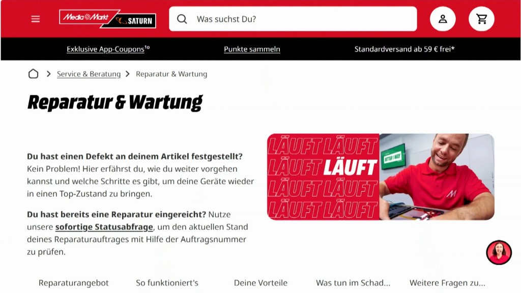 Foto: Media-Markt Reparatur-Seite