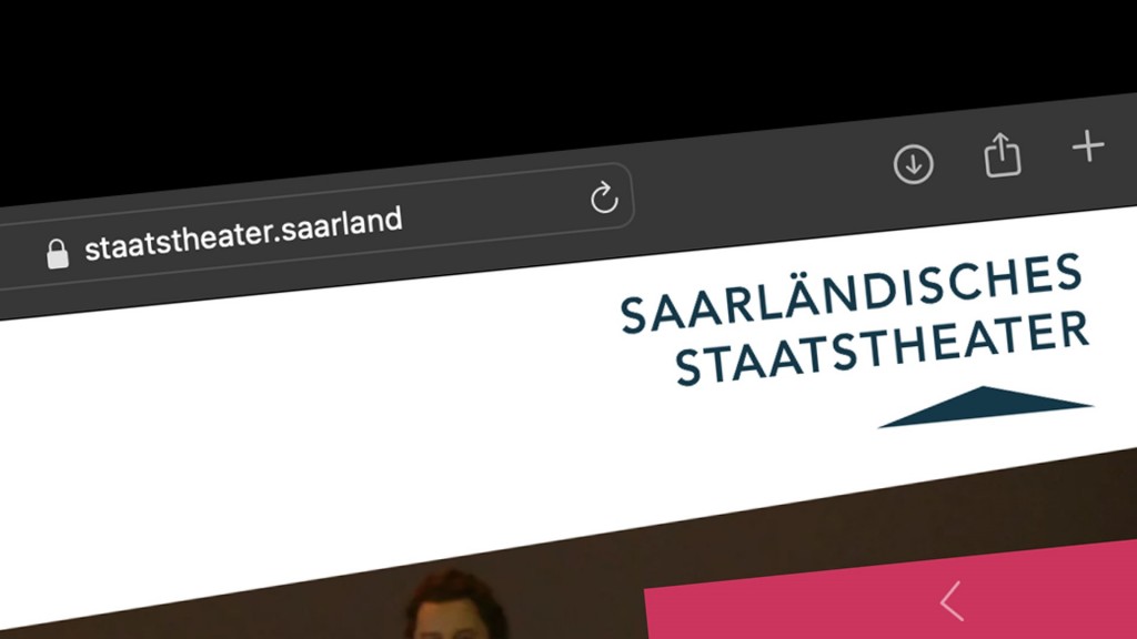 Foto: Die Homepage des saarländischen Staatstheaters besitzt eine (punkt).saarland Domain