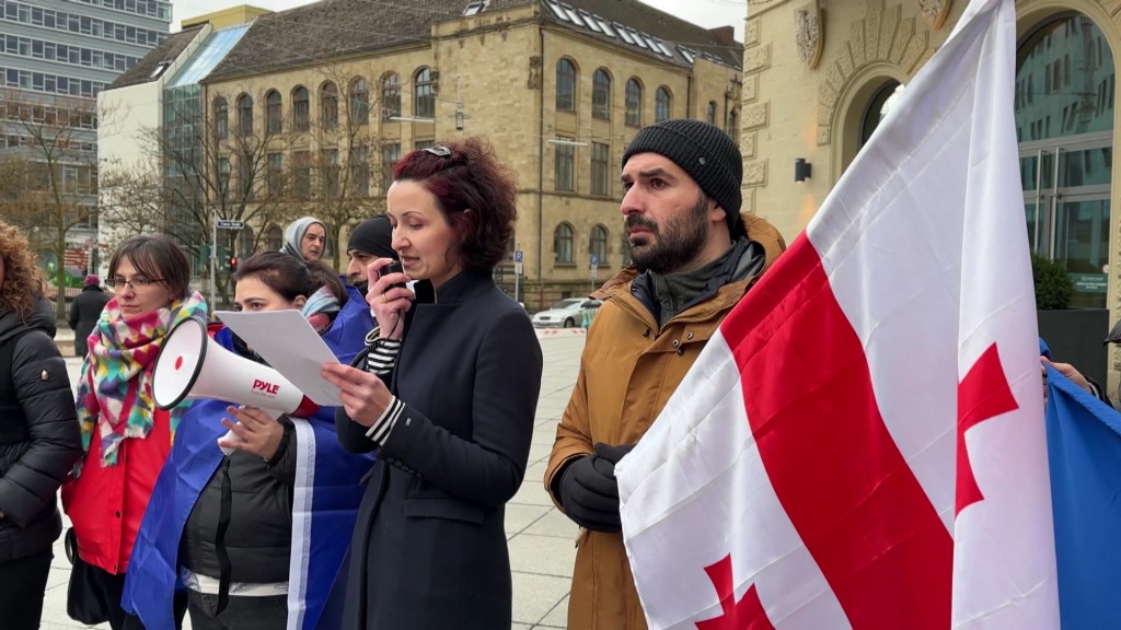 Foto: Protest für Georgien in Saarbrücken