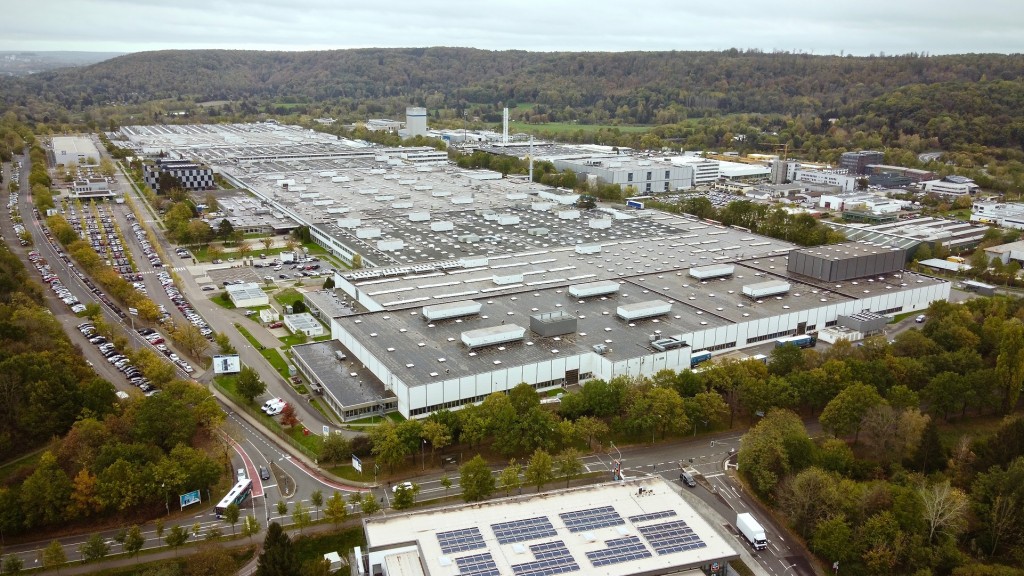 Das ZF Werk in Saarbrücken. Luftaufnahme.