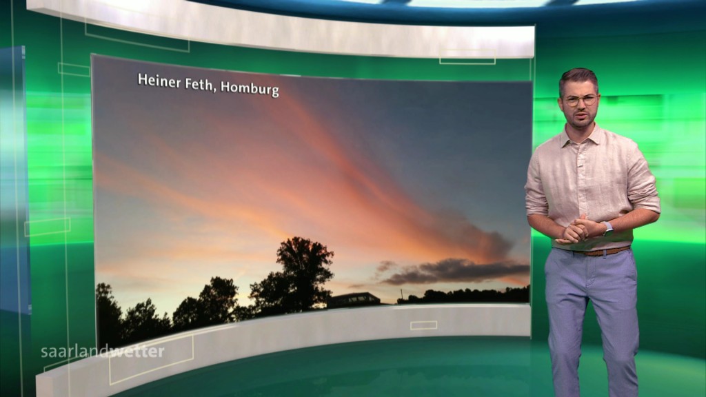 Foto: Moderator im Saarlandwetter-Studio