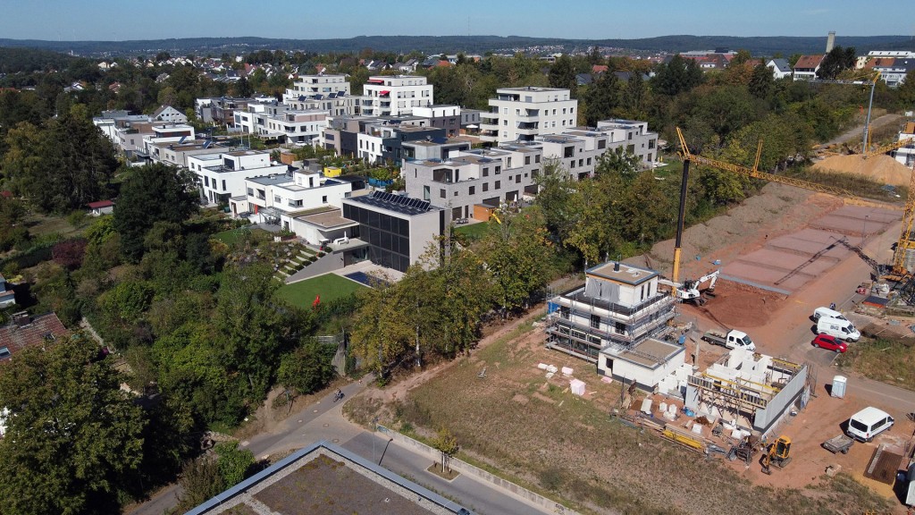 Foto: Luftbild des Neubaugebiets „Am Franzenbrunnen“ in Saarbrücken 2020