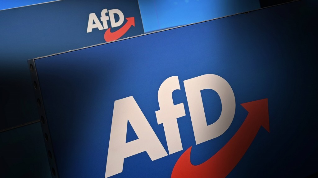 Das Logo der AfD vor abgedunkeltem Rahmen