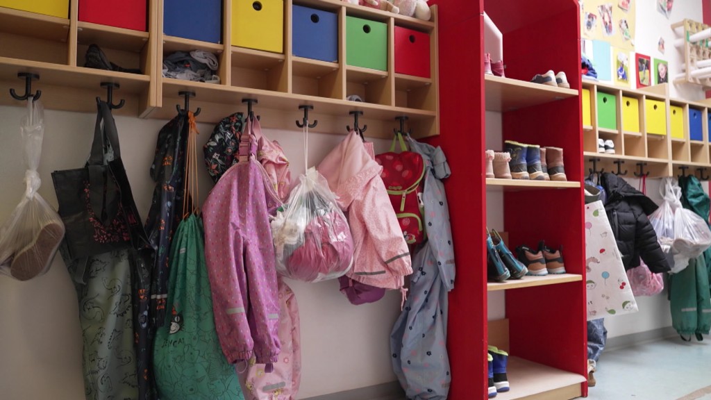 Foto: Garderobe in einem Kindergarten