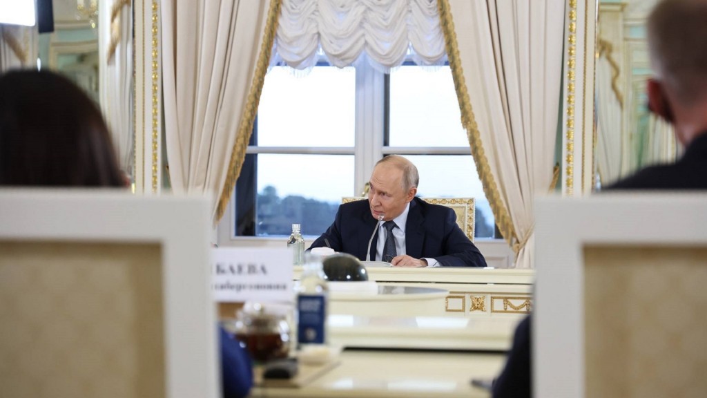 Foto: Der russische Präsident Wladimir Putin beim Wirtschaftsforum in St. Petersburg