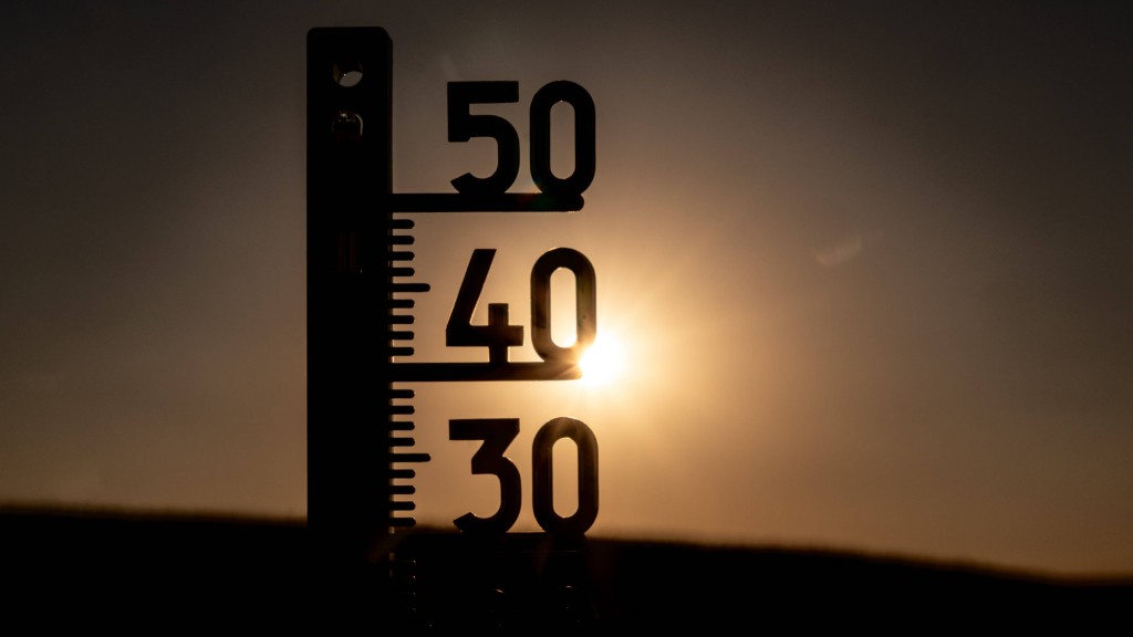 Außenthermometer im Gegenlicht als Symbolbild für Hitzewelle und hohe Temperaturen