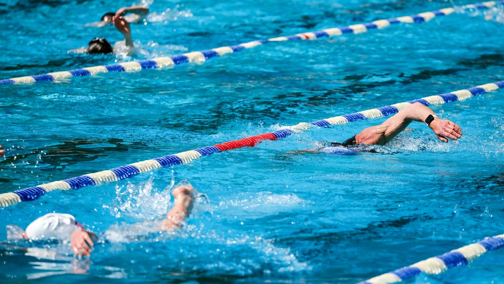 Schwimmer ziehen ihre Bahnen
