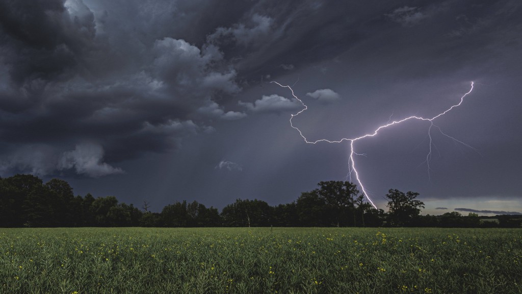 Blitze am Himmel während eines Gewitters